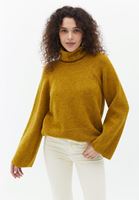 Women Yellow Soft Touch Loose Fit Sweater