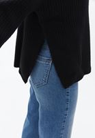 Women Black V-Neck Knitwear Sweater