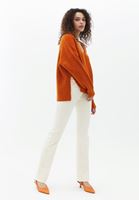 Women Brick V-Neck Knitwear Sweater