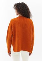 Women Brick V-Neck Knitwear Sweater