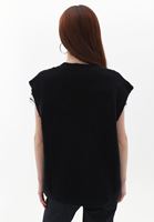 Women Black V-Neck Knitwear Pullover