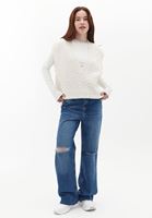 Women Beige V-Neck Knitwear Pullover