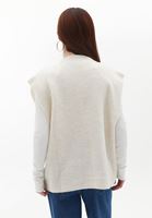 Women Beige V-Neck Knitwear Pullover