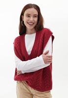 Women Pink V-Neck Knitwear Pullover