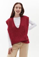 Women Pink V-Neck Knitwear Pullover