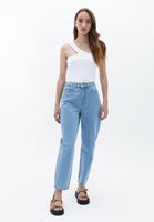 Women Blue Ultra High Rise Mom-fit Denim Pants