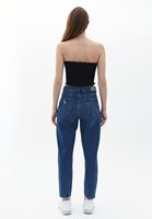 Women Blue Ultra High Rise Mom-fit Denim Pants