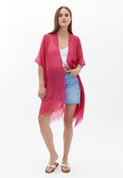 Bayan Pembe Midi Boy Basic Kimono