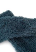 Bayan Yeşil Peluş Detaylı Eldiven 