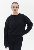 Women Black Crew neck Oversize Sweatshirt