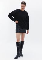 Women Black Cotton Oversize Sweatshirt