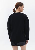 Women Black Cotton Oversize Sweatshirt