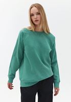 Bayan Yeşil Asit Yıkamalı Oversize Sweatshirt