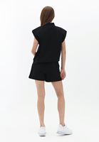 Women Black High Rise Mini Shorts