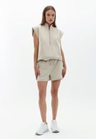 Women Beige High Rise Mini Shorts