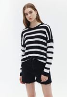 Women Mixed Striped Knitwear Sweater