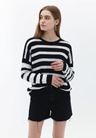 Women Mixed Striped Knitwear Sweater