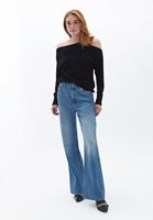 Women Black Sweater with Shoulder Detail