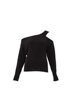Women Black Sweater with Shoulder Detail