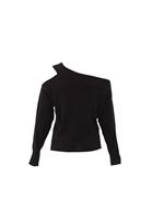 Women Black Sweater with Shoulder Detail