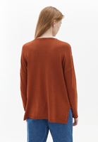 Women Orange V-neck Knitwear