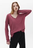 Women Pink V-neck Knitwear