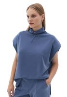 Bayan Mavi Yumuşak Dokulu Sweatshirt ( MODAL )