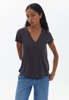 Women Brown Soft Touch V-neck Tshirt