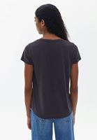 Women Brown Soft Touch V-neck Tshirt