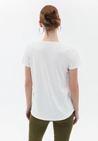 Women Cream Soft Touch V-neck Tshirt