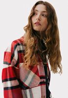 Women Mixed Cotton Plaid Shirt