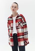 Women Mixed Cotton Plaid Shirt