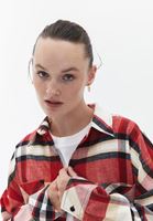 Women Mixed Cotton Plaid Shirt