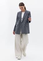 Bayan Çok Renkli Ekoseli Boyfriend Blazer Ceket