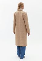 Women Mixed Plaided Maxi Coat