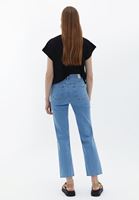 Women Blue Ultra High Rise Straight Fit Denim Pants