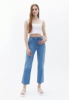 Ultra Yüksek Bel Straight-Fit Denim Pantolon