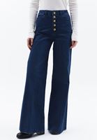 Women Blue High Rise Wide Leg Pants