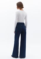 Women Blue High Rise Wide Leg Pants