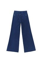 Women Blue High Rise Wide Leg Pants