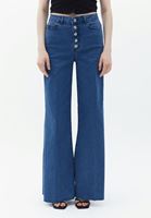 Women Blue High Rise Wide Leg Pants