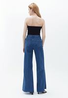 Women Blue High Rise Wide Leg Pants