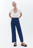 Women Blue Ultra High Rise Culotte Denim Pants