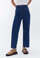 Women Blue Ultra High Rise Culotte Denim Pants