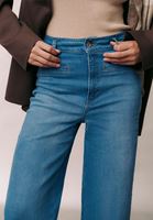 Women Blue Ultra High Rise Culotte Denim Pants