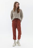 Women Brown Mid Rise Jogger Pants