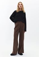 Bayan Kahverengi Orta Bel Wide-Leg Pantolon ( TENCEL™ )