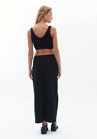 Women Black Ultra High Rise Maxi Skirt