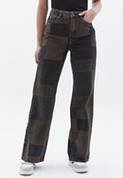 Bayan Kahverengi Orta Bel Wide-Leg Pantolon 