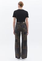 Bayan Kahverengi Orta Bel Wide-Leg Pantolon 